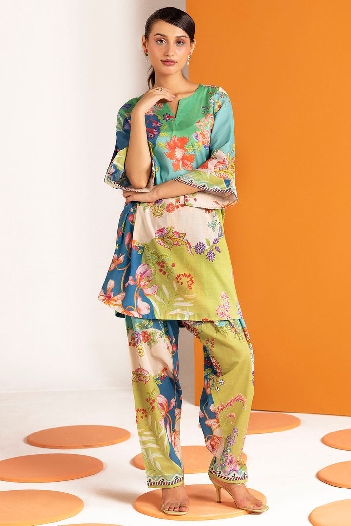 5622-CHROME DIGITAL PRINTED CAMBRIC STITCHED