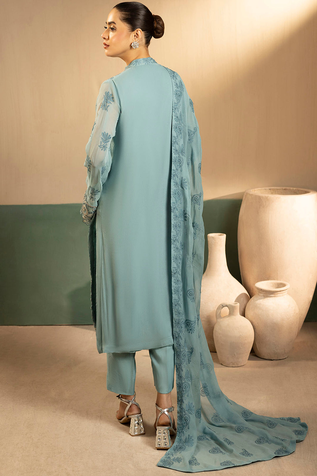 5651-FAYE EMBROIDERED CRINKLE CHIFFON UNSTITCHED