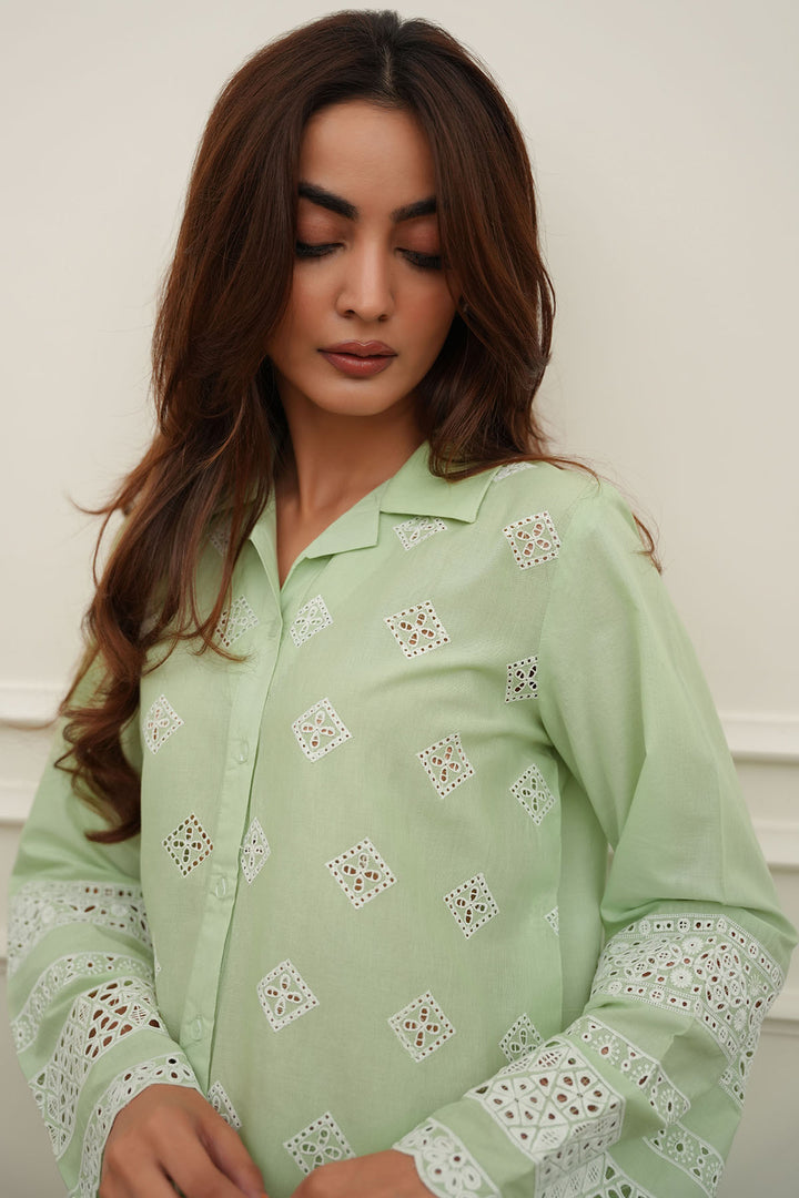 5659-CELINE EMBROIDERED CAMBRIC STITCHED