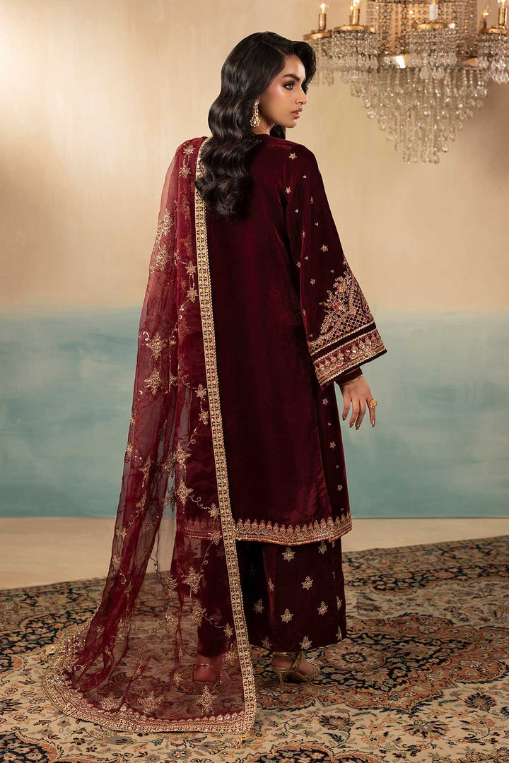 5667-SKY EMBROIDERED VELVET UNSTITCHED