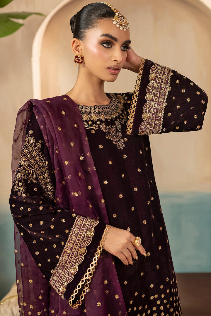 5668-CORAL EMBROIDERED VELVET STITCHED