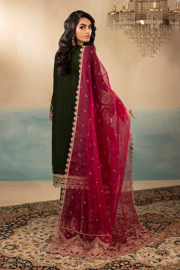 5669-SAGE EMBROIDERED VELVET UNSTITCHED