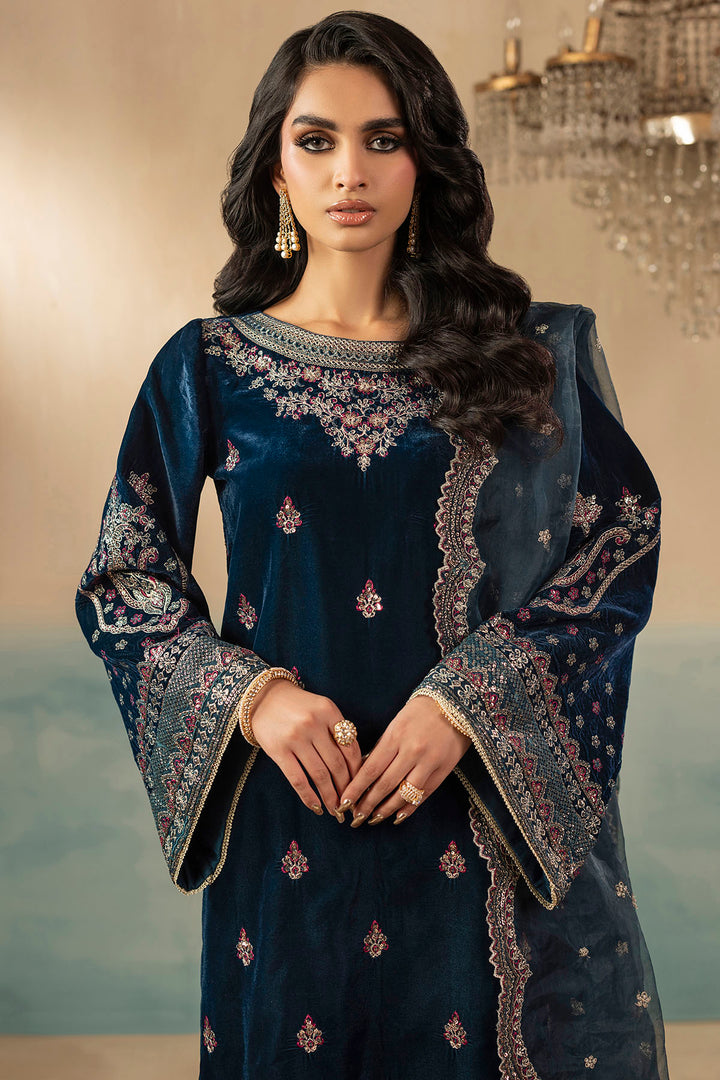 5671-STORM EMBROIDERED VELVET UNSTITCHED