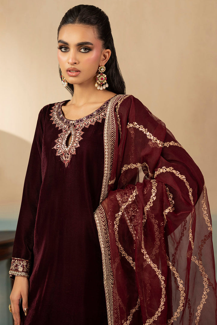 5672-ELSIE EMBROIDERED VELVET UNSTITCHED