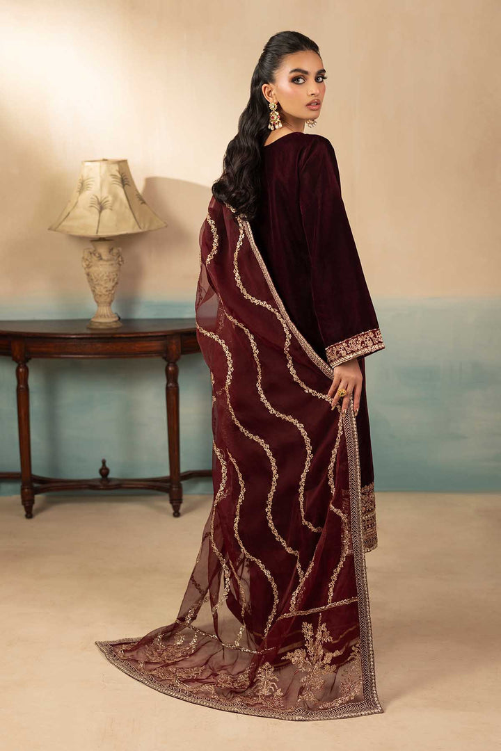 5672-ELSIE EMBROIDERED VELVET UNSTITCHED