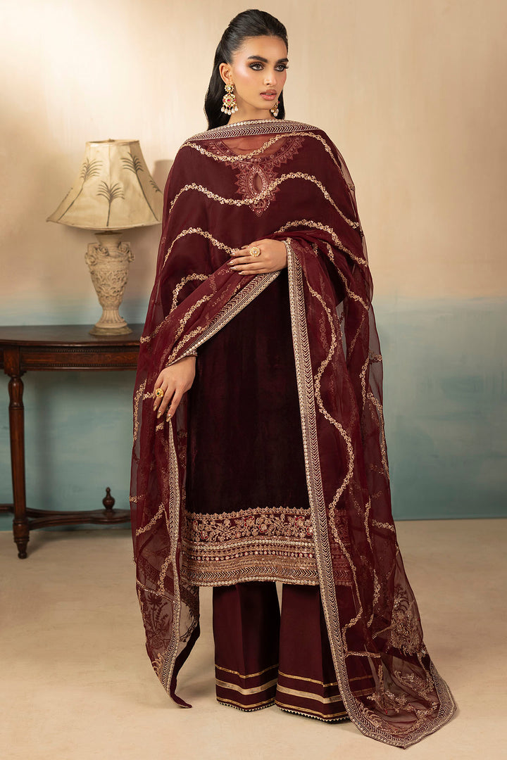 5672-ELSIE EMBROIDERED VELVET UNSTITCHED