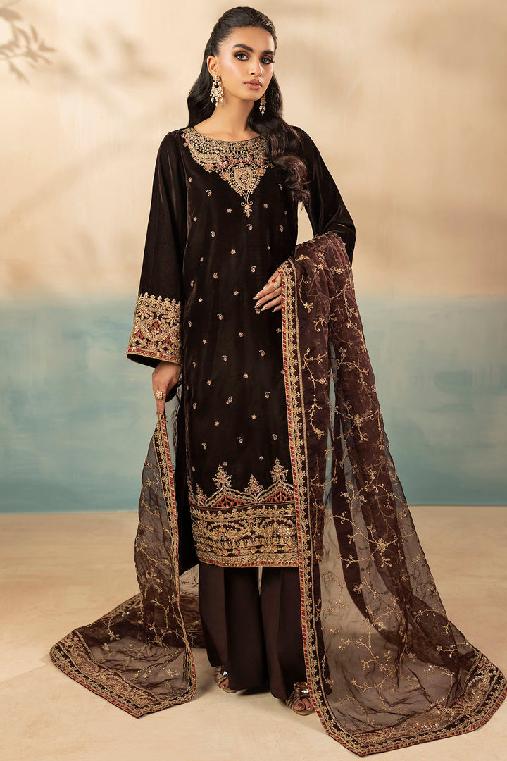 5673-ALMA EMBROIDERED VELVET UNSTITCHED