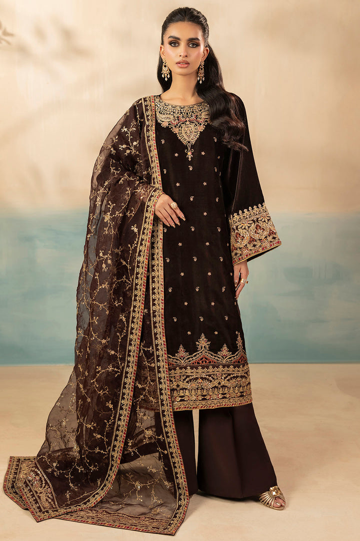 5673-ALMA EMBROIDERED VELVET UNSTITCHED