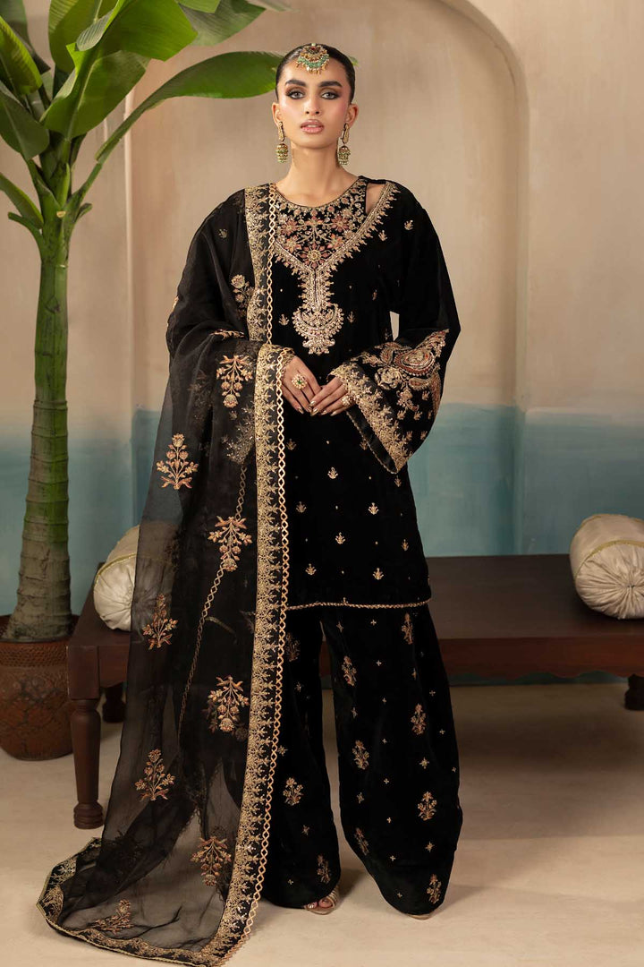 5674-MIRA EMBROIDERED VELVET UNSTITCHED