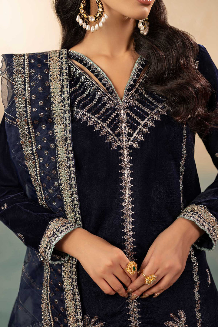 5675-WILLA EMBROIDERED VELVET UNSTITCHED