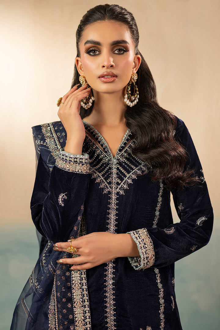 5675-WILLA EMBROIDERED VELVET UNSTITCHED