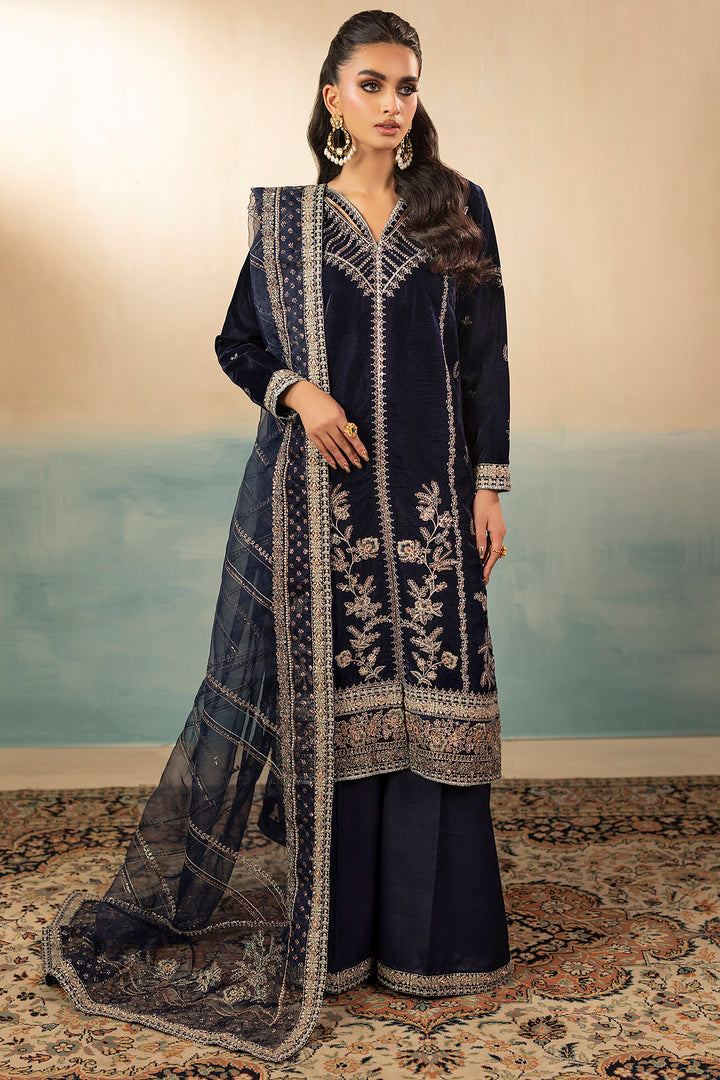5675-WILLA EMBROIDERED VELVET UNSTITCHED