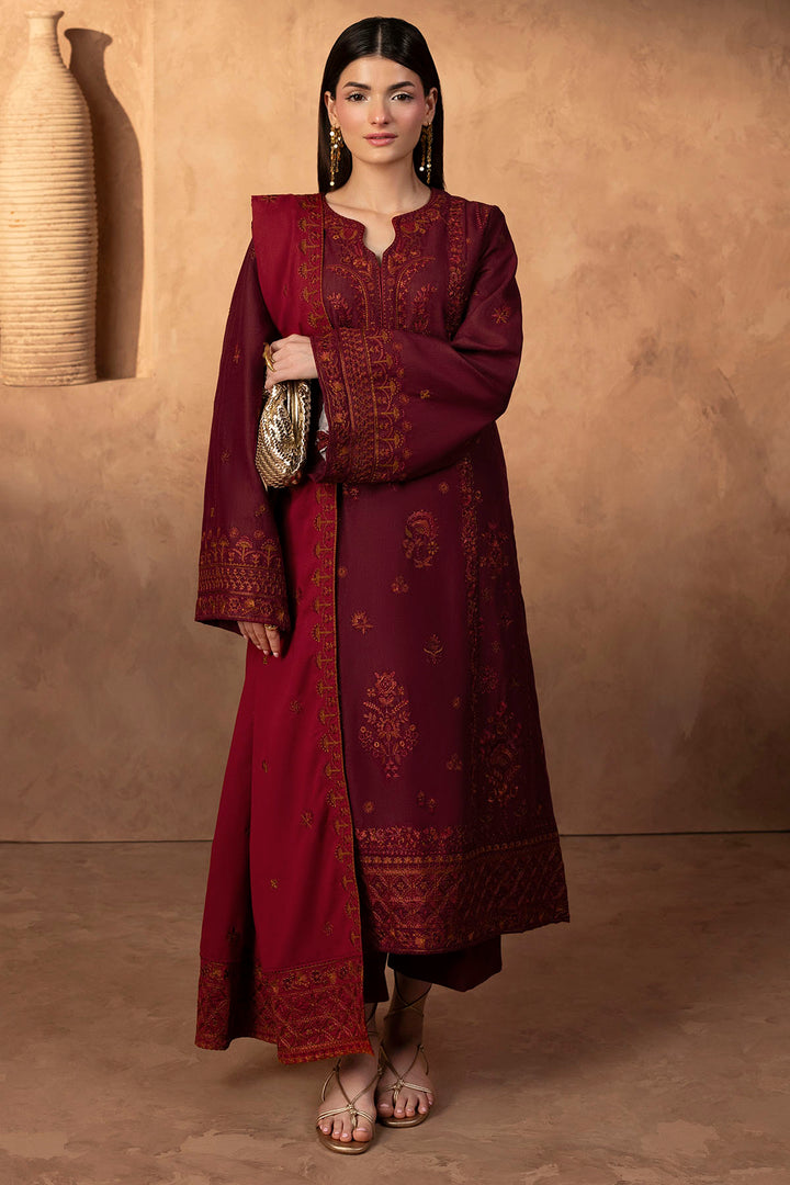 5676-SHADDOW EMBROIDERED KHADDAR UNSTITCHED