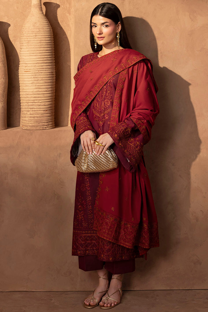 5676-SHADDOW EMBROIDERED KHADDAR UNSTITCHED