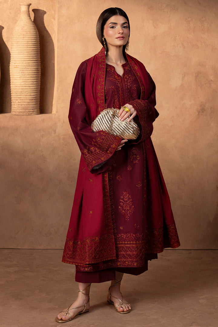 5676-SHADDOW EMBROIDERED KHADDAR UNSTITCHED