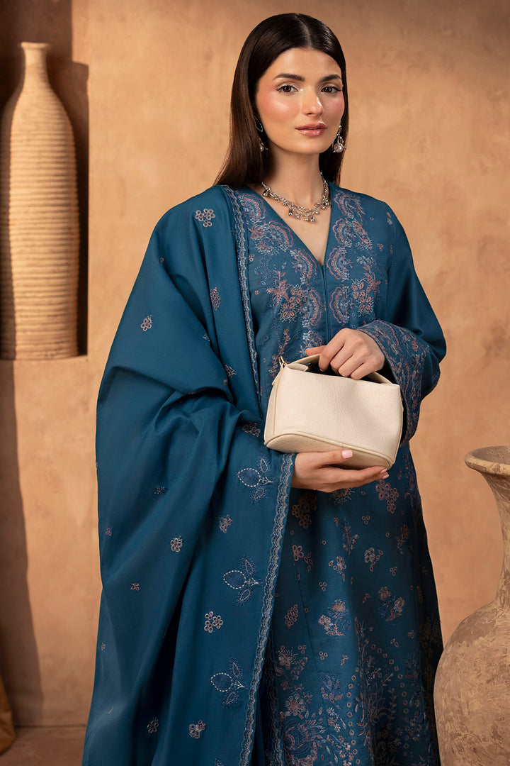 5677-MEADOW EMBROIDERED KHADDAR STITCHED