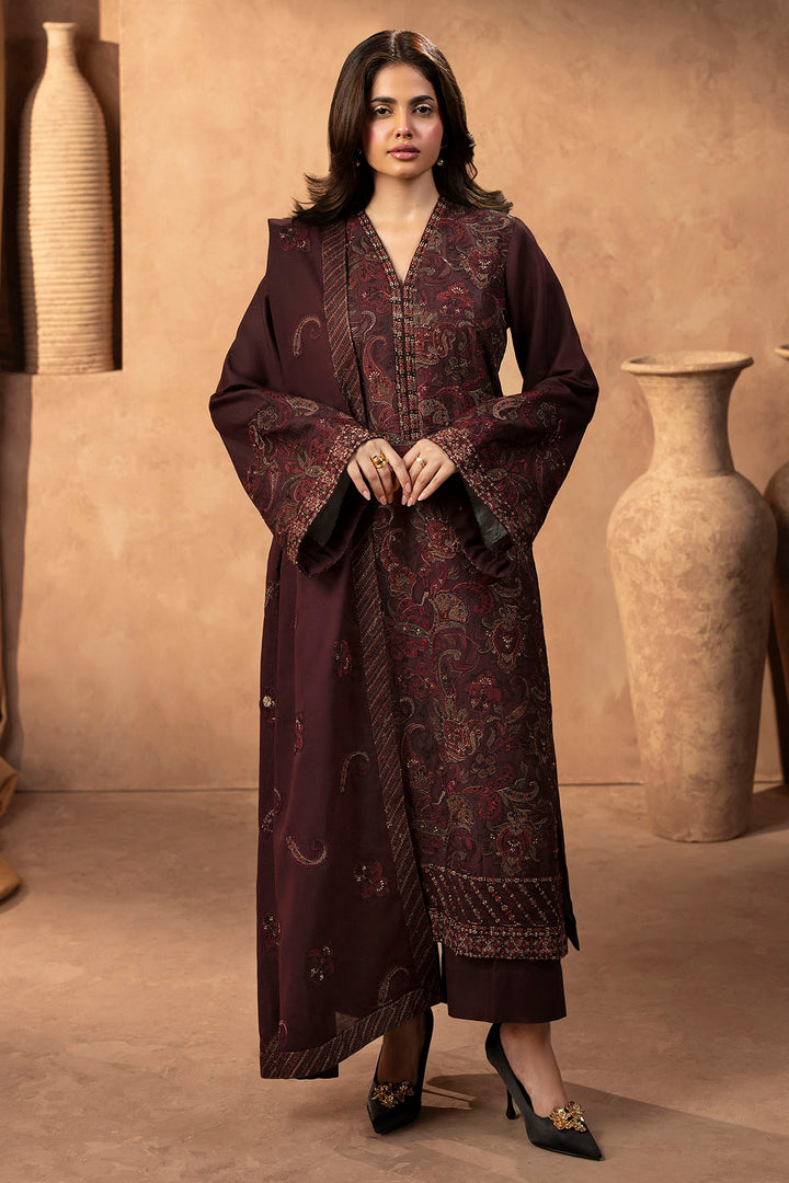 5681-GLADE EMBROIDERED KHADDAR STITCHED