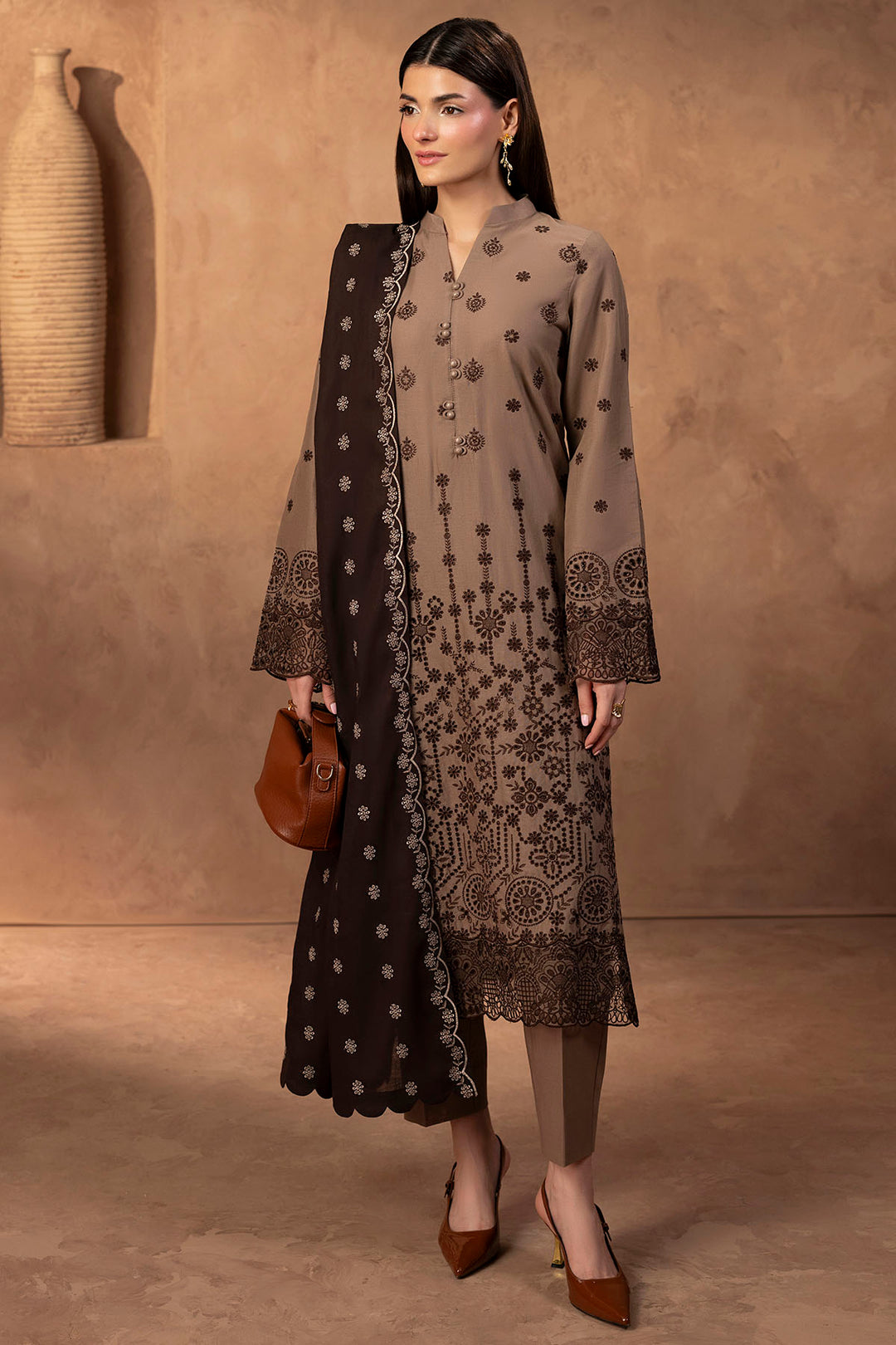 5682-COCO EMBROIDERED KHADDAR STITCHED