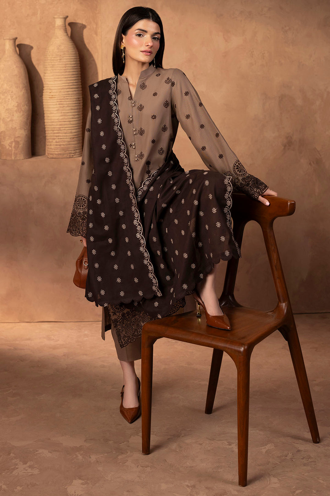 5682-COCO EMBROIDERED KHADDAR STITCHED