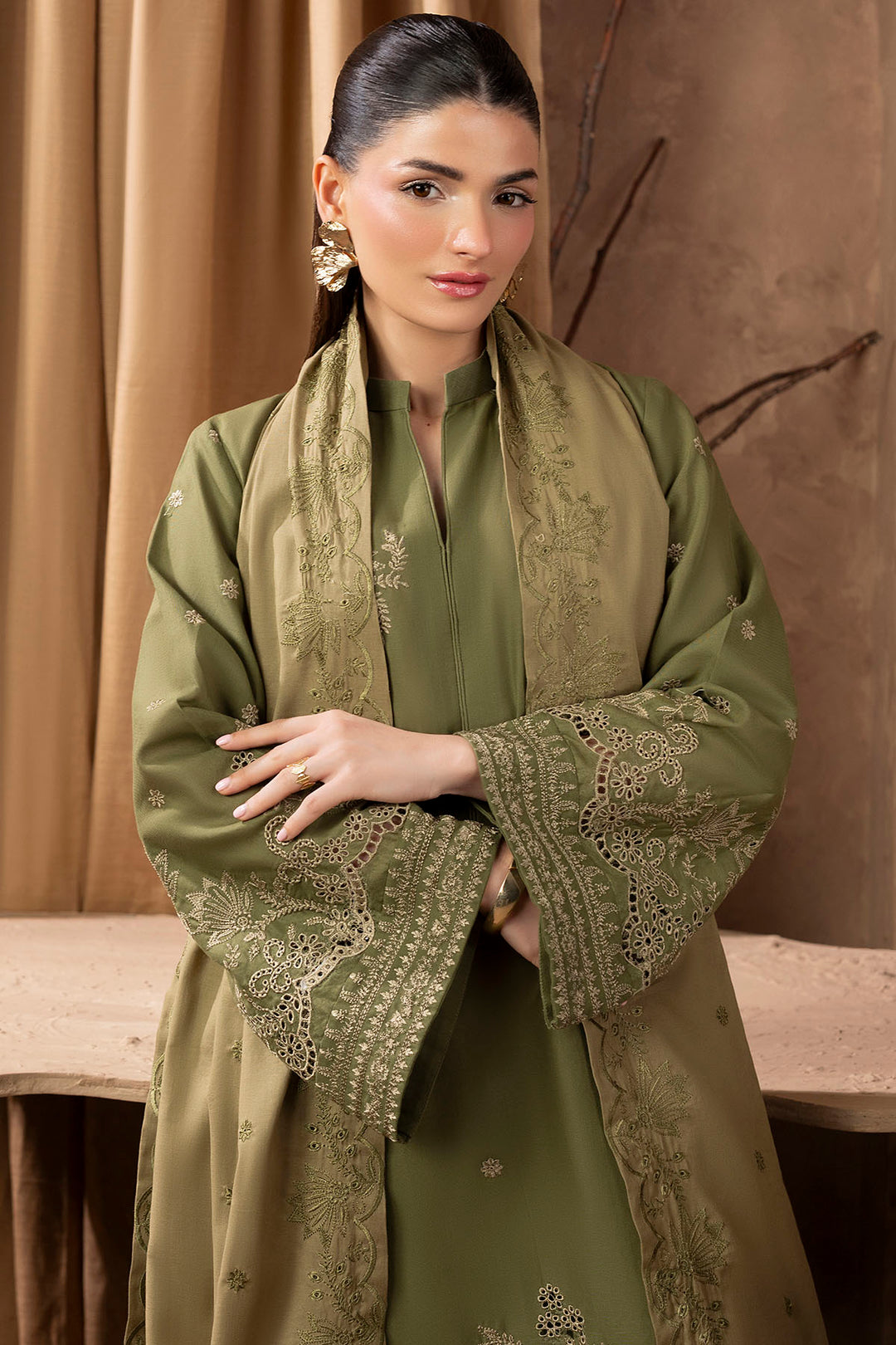 5684-RIGEL EMBROIDERED KHADDAR STITCHED