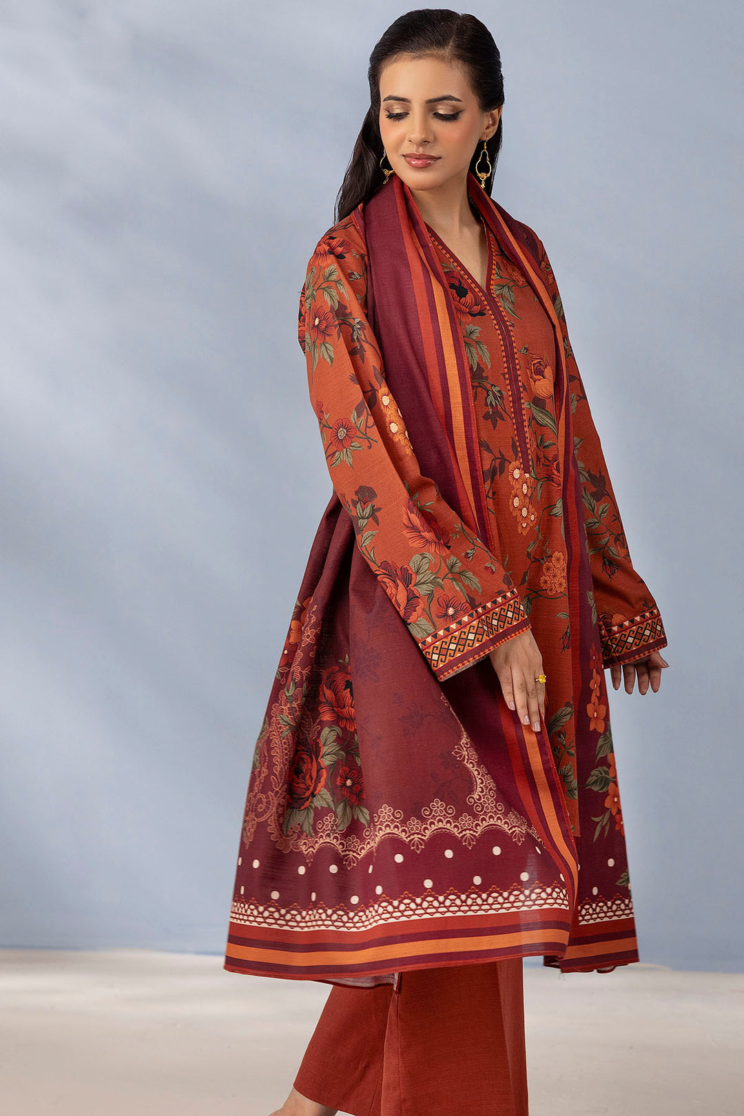 5729-ZIMAL DIGITAL PRINTED KHADDAR STITCHED