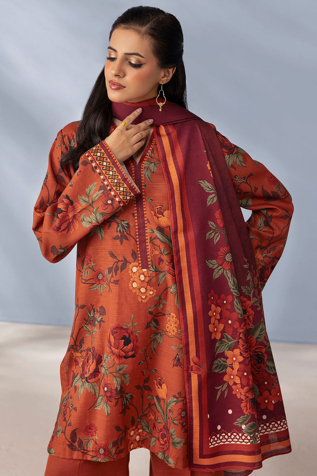 5729-ZIMAL DIGITAL PRINTED KHADDAR STITCHED