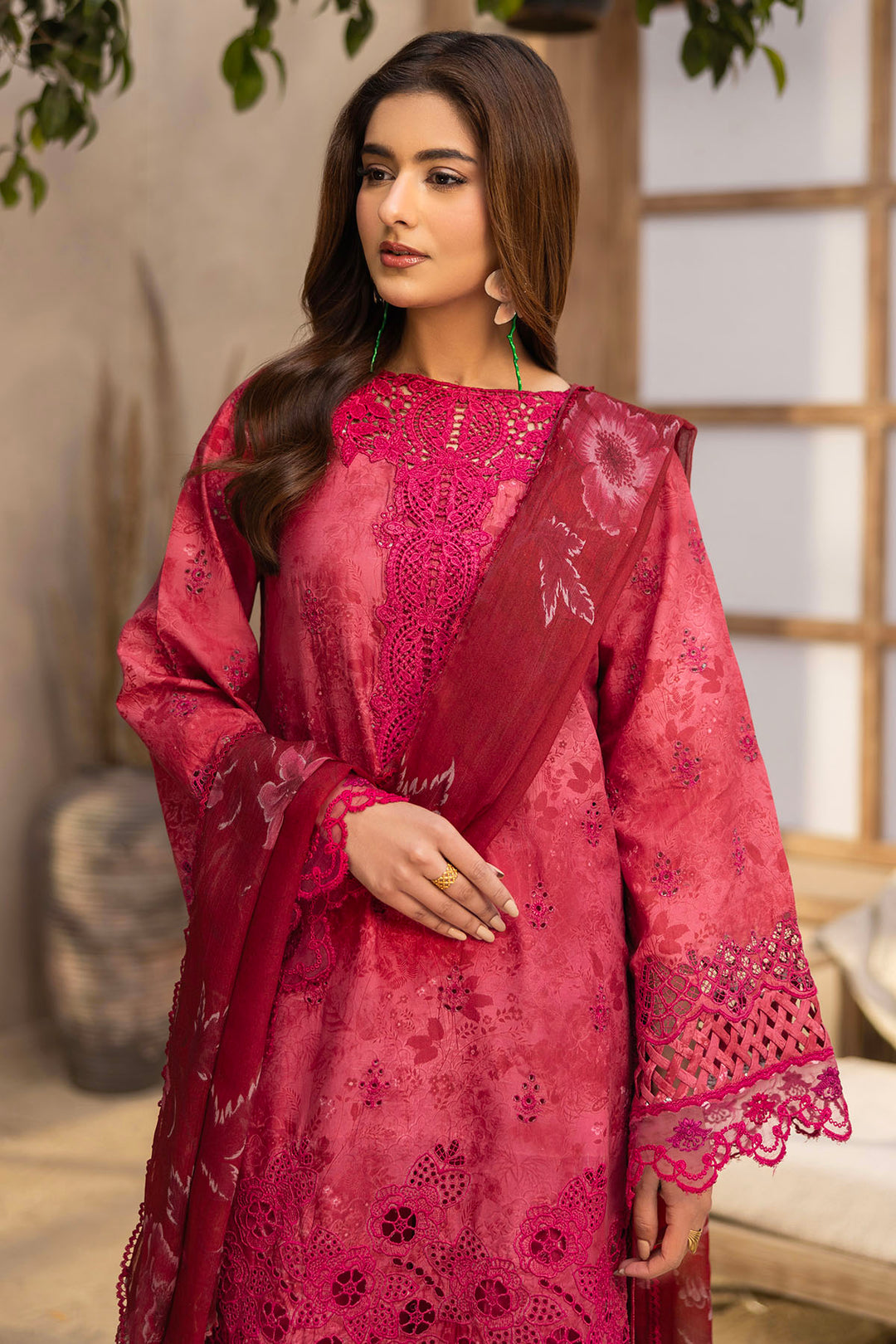 5731-SAFFRON EMBROIDERED LAWN UNSTITCHED