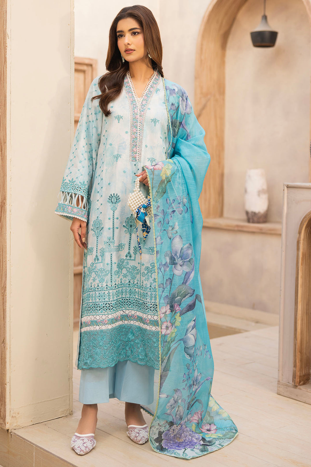 5733-SKY FALL EMBROIDERED LAWN UNSTITCHED