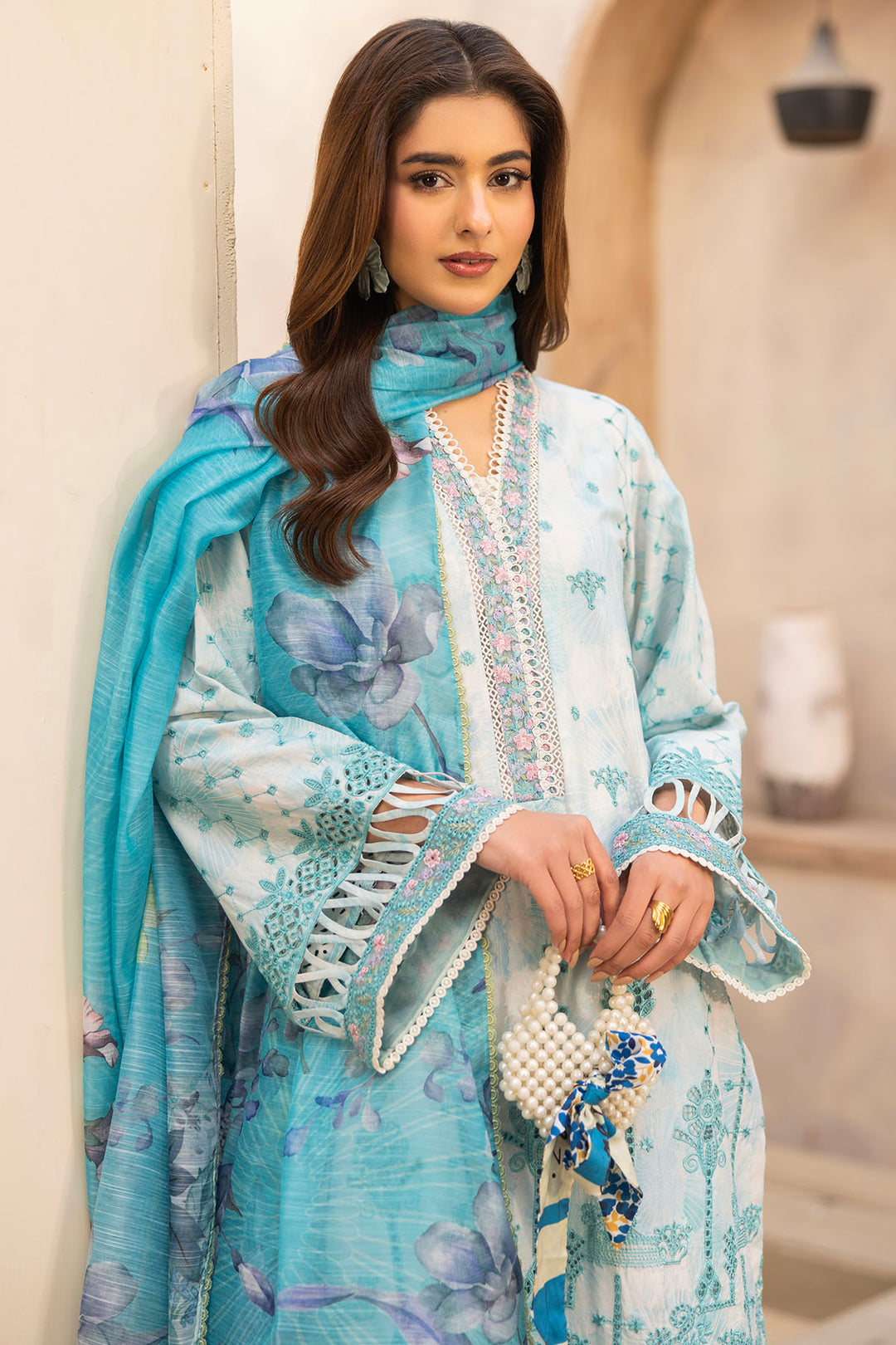 5733-SKY FALL EMBROIDERED LAWN UNSTITCHED