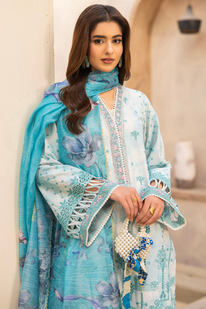 5733-SKY FALL EMBROIDERED LAWN STITCHED