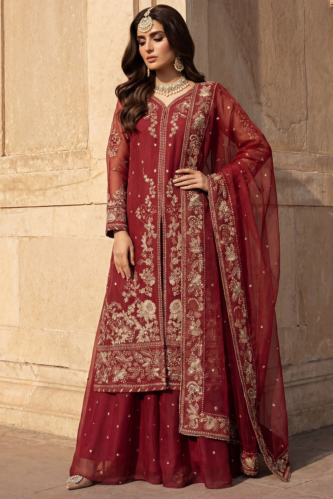 5740-AYRA EMBROIDERED CRINKLE CHIFFON STITCHED