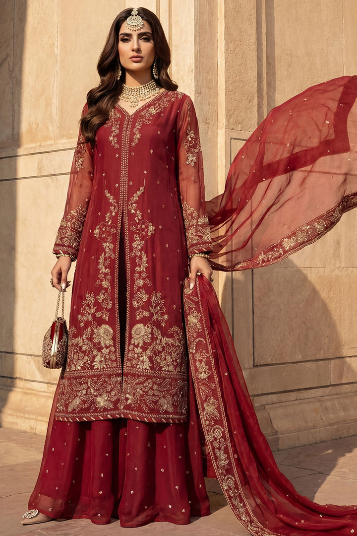 5740-AYRA EMBROIDERED CRINKLE CHIFFON STITCHED