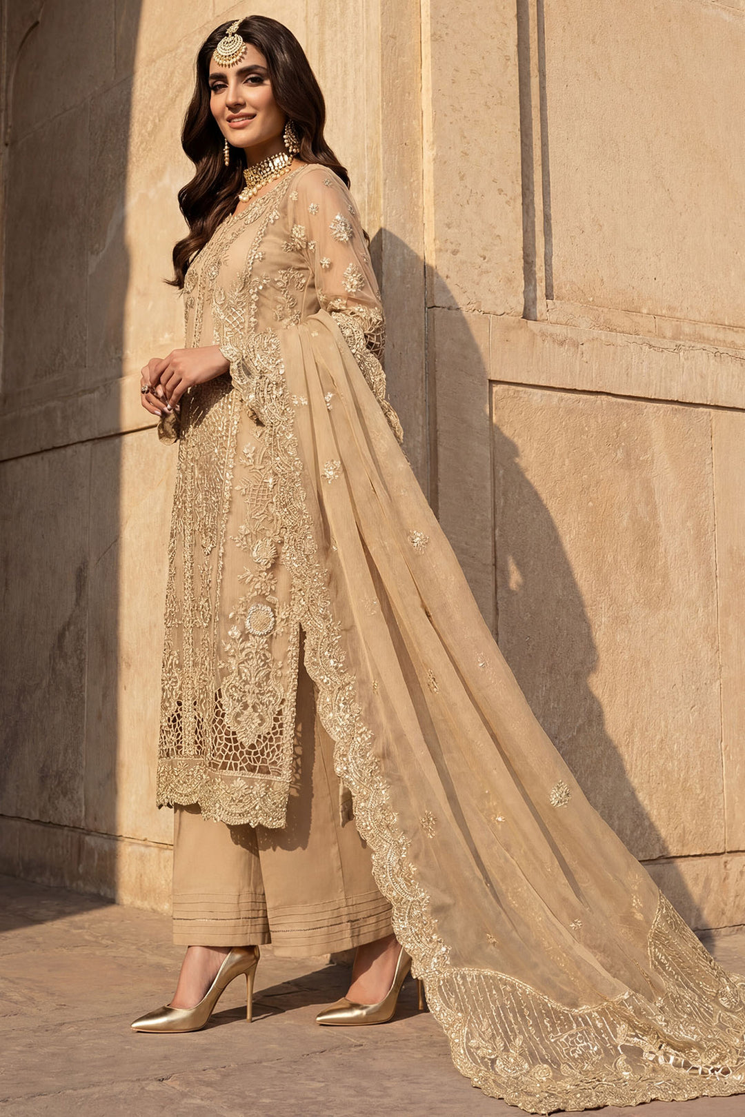 5741-ELARA EMBROIDERED ORGANZA STITCHED