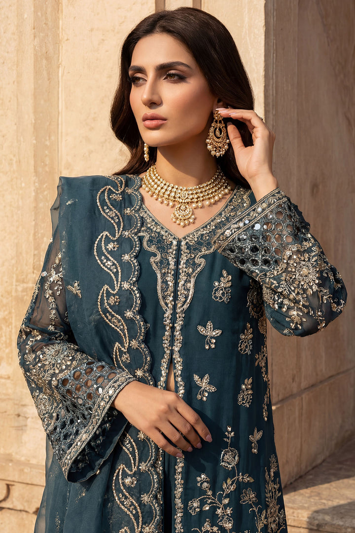 5742-REHA EMBROIDERED CRINKLE CHIFFON STITCHED