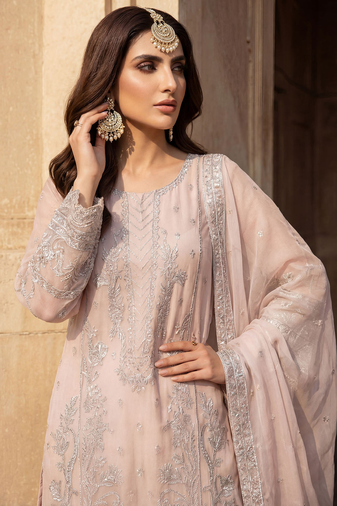 5743-MEHER EMBROIDERED ORGANZA STITCHED