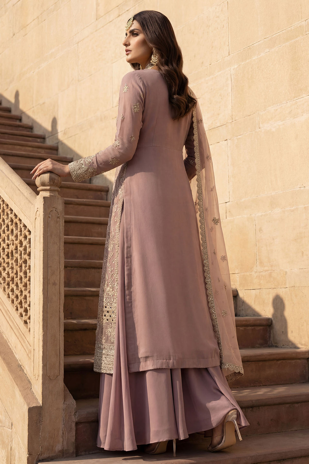 5744-SELENE EMBROIDERED CRINKLE CHIFFON STITCHED