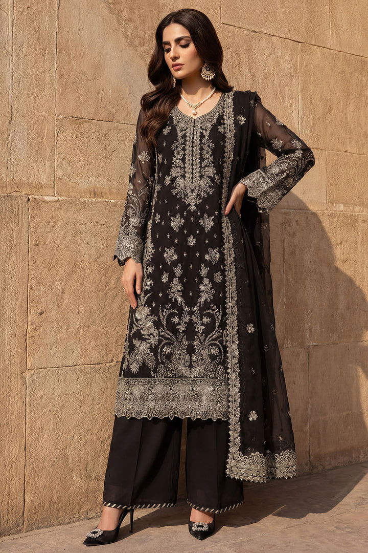 5745-TALIA EMBROIDERED CRINKLE CHIFFON STITCHED