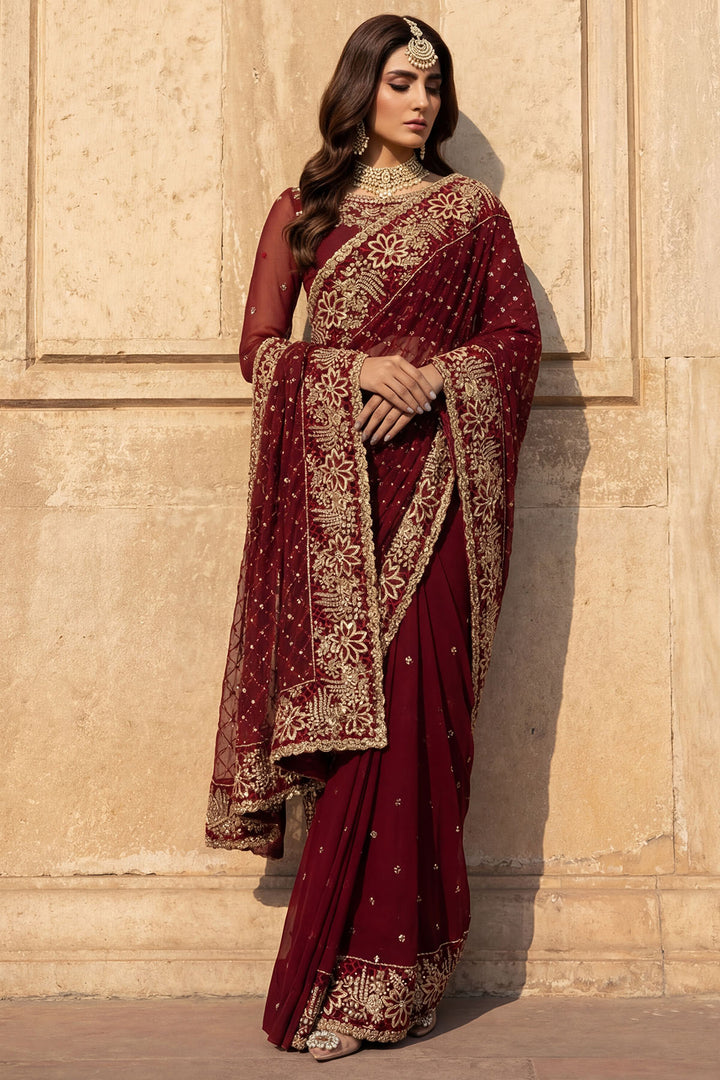 5746-ZURI EMBROIDERED CRINKLE CHIFFON STITCHED