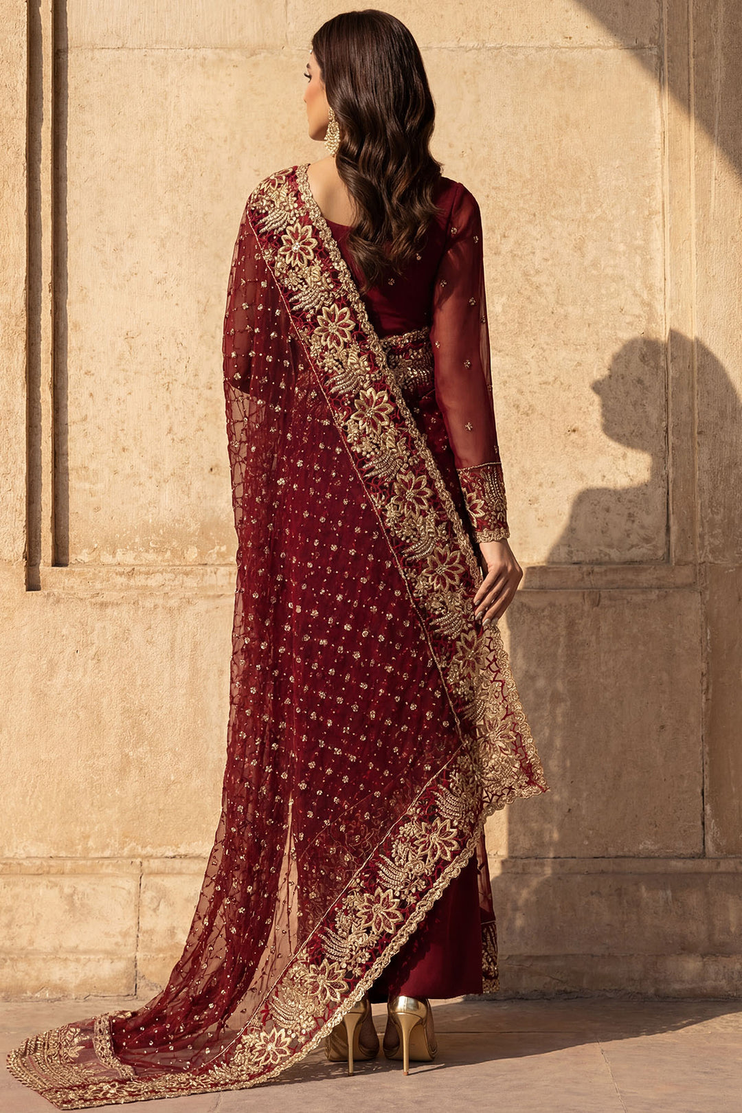 5746-ZURI EMBROIDERED CRINKLE CHIFFON STITCHED