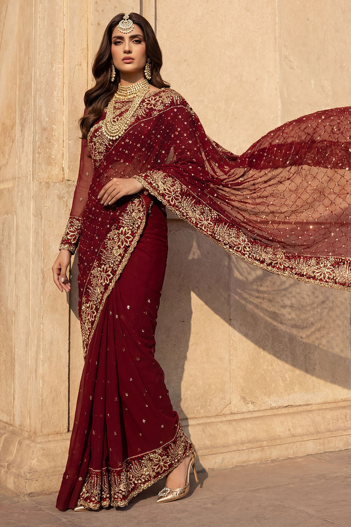 5746-ZURI EMBROIDERED CRINKLE CHIFFON STITCHED