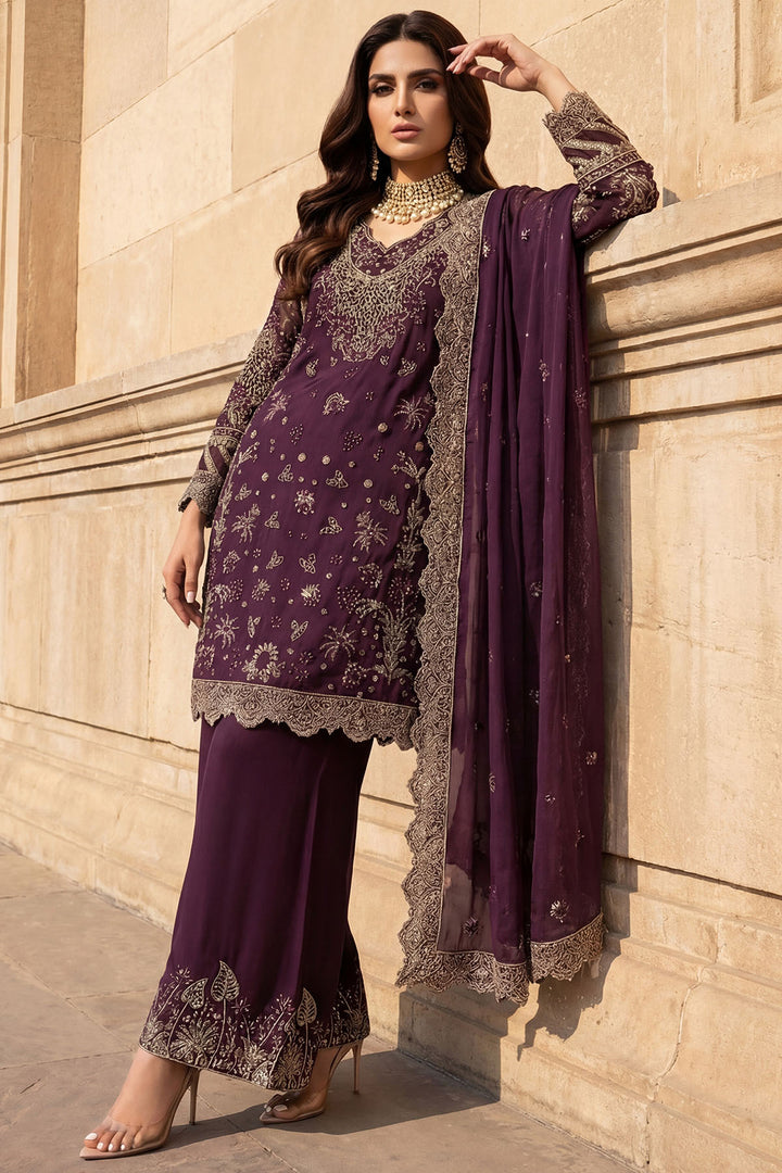 5747-AYLA EMBROIDERED CRINKLE CHIFFON STITCHED