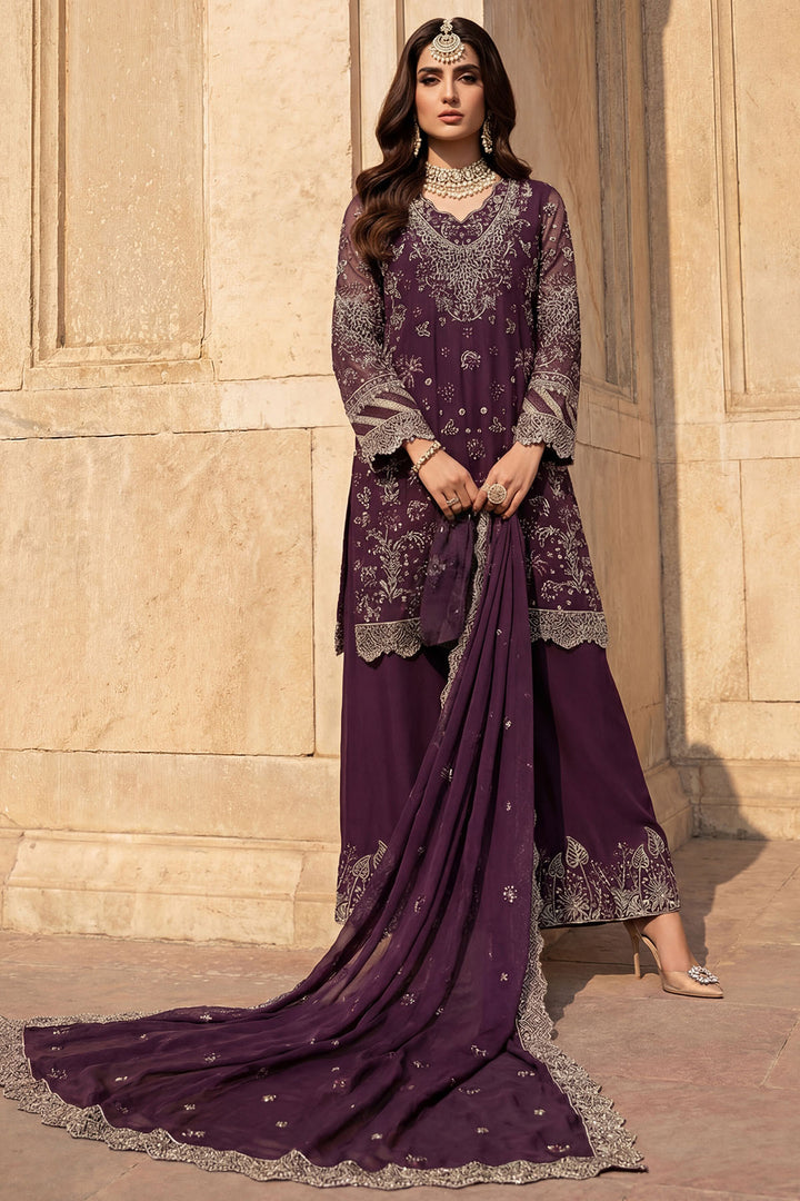 5747-AYLA EMBROIDERED CRINKLE CHIFFON STITCHED