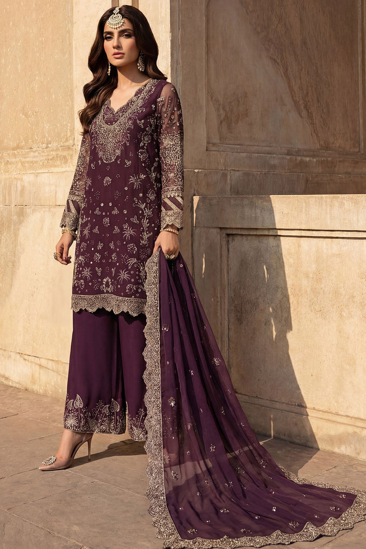 5747-AYLA EMBROIDERED CRINKLE CHIFFON STITCHED