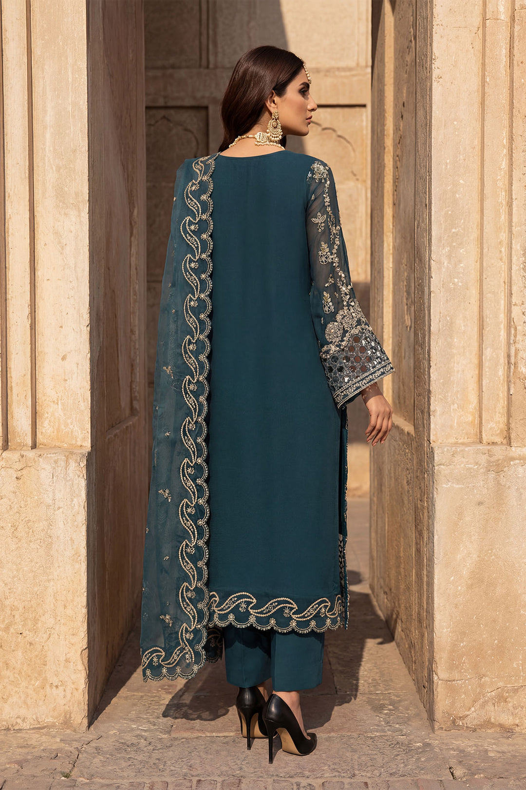 5748-ARZOO EMBROIDERED CRINKLE CHIFFON UNSTITCHED