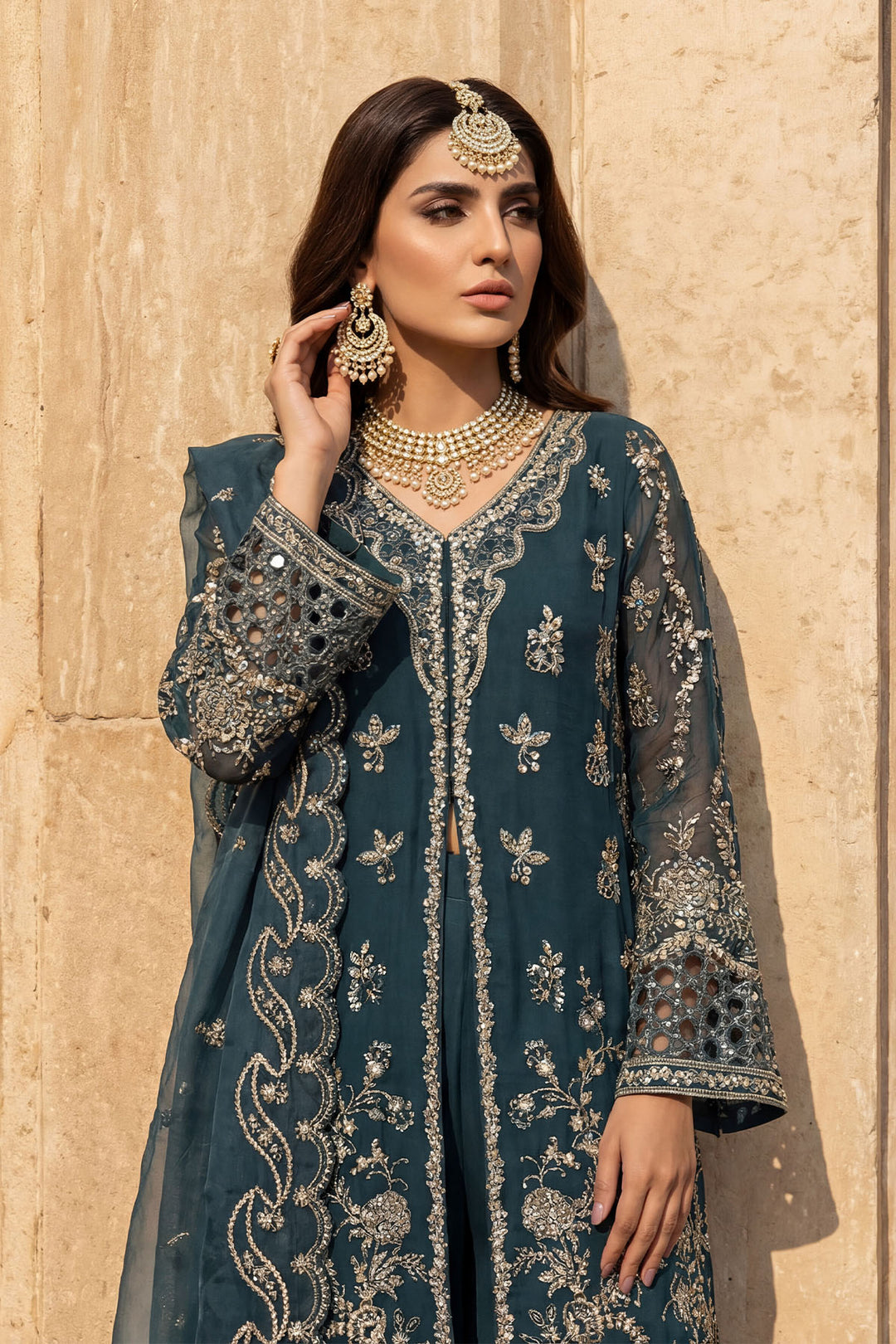 5748-ARZOO EMBROIDERED CRINKLE CHIFFON UNSTITCHED