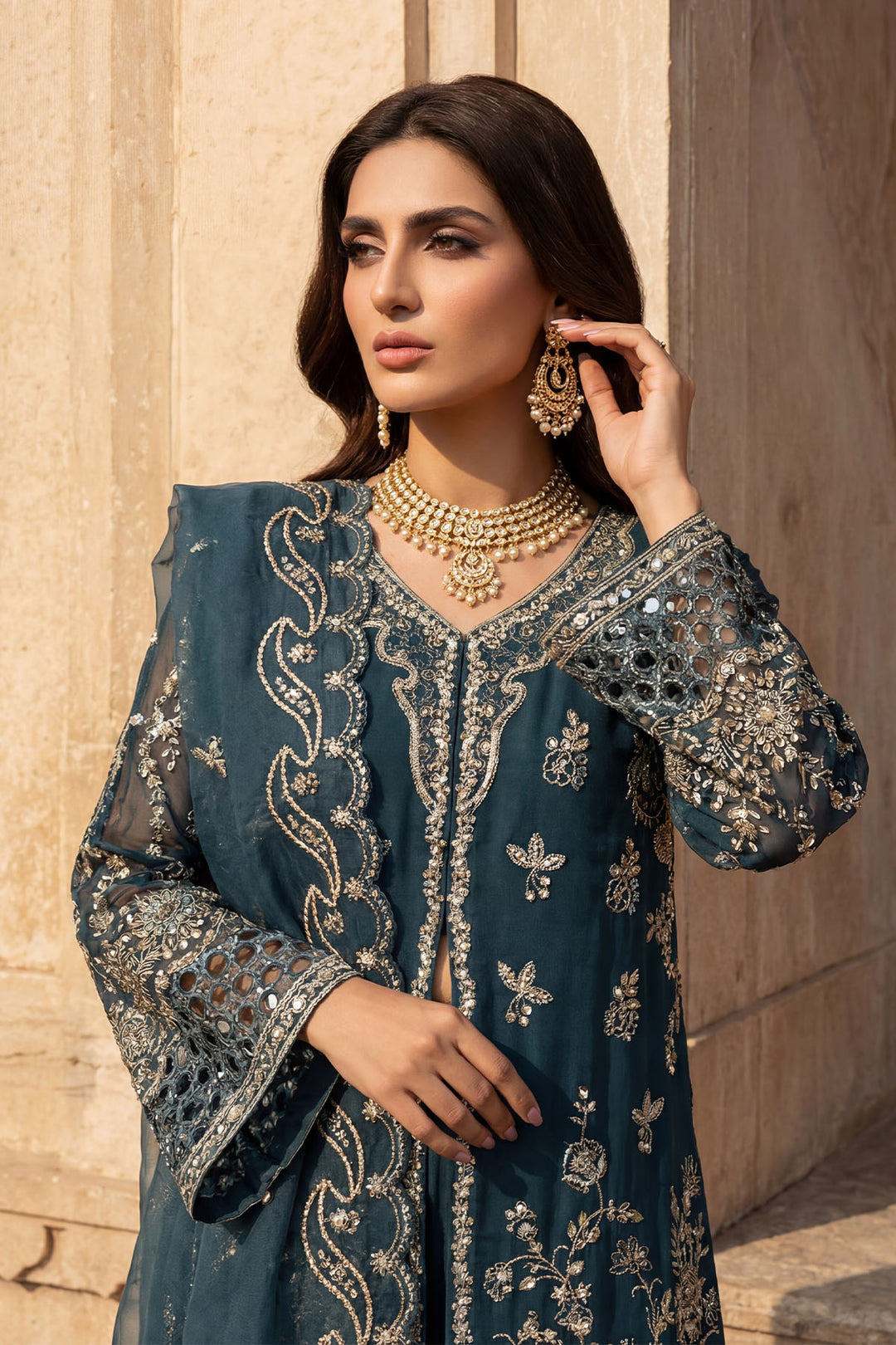 5748-ARZOO EMBROIDERED CRINKLE CHIFFON UNSTITCHED