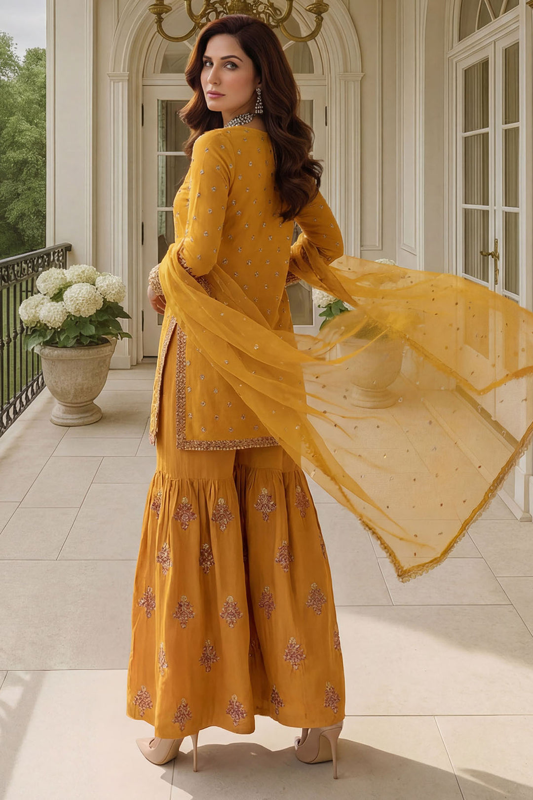 5753-LILY EMBROIDERED SILK STITCHED