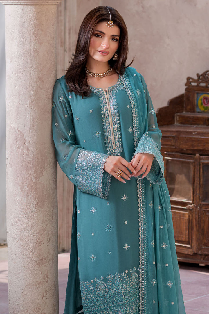 5757-HANNAH EMBROIDERED CRINKLE CHIFFON STITCHED