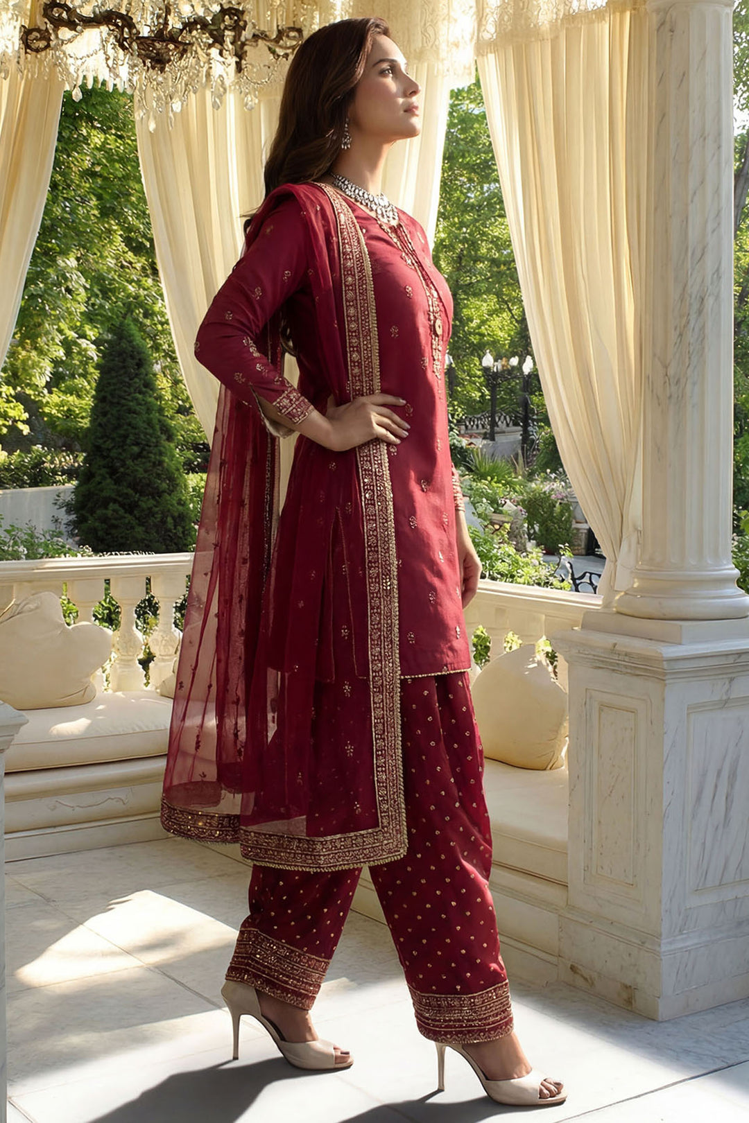 5758-MAISIA EMBROIDERED SILK STITCHED