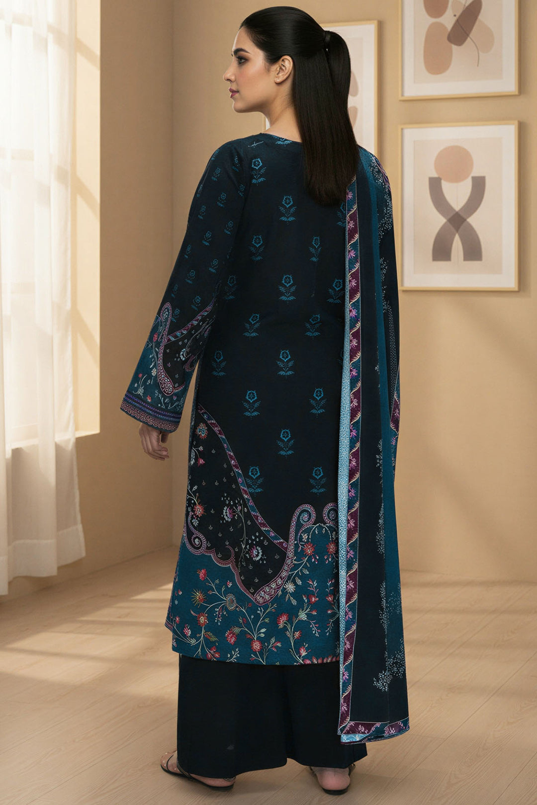 5762-NURVI DIGITAL PRINTED KHADDAR STITCHED